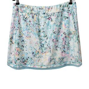 EPNY New Women's Mermaid Printed Multi Color Mesh Hem Active Skort Skirt